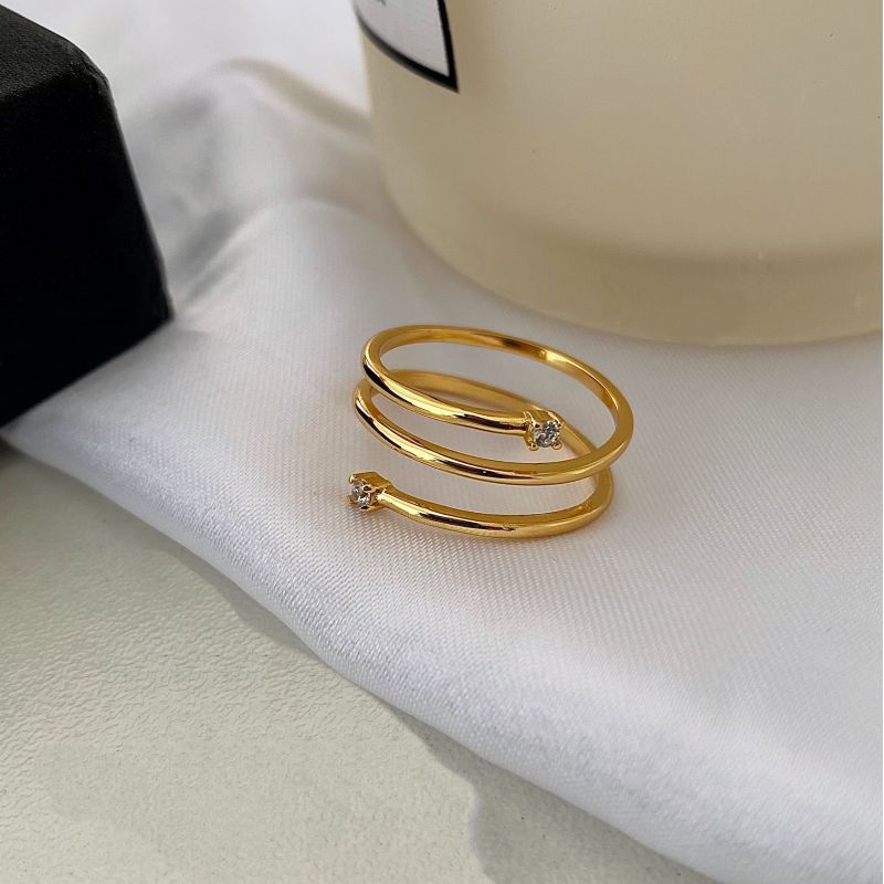 925 Sterling Silver Geometric Open Rings Rings display picture 3