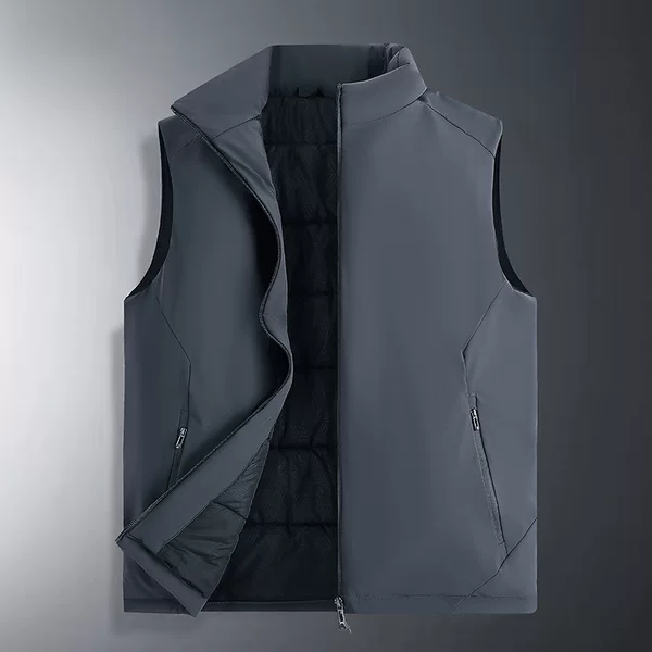 Autumn and Winter New Business Cotton Vest Men's Pure Color Cotton Casual Stand-Up Collar Vest Light and High-Quality Waistoutwear Jacket