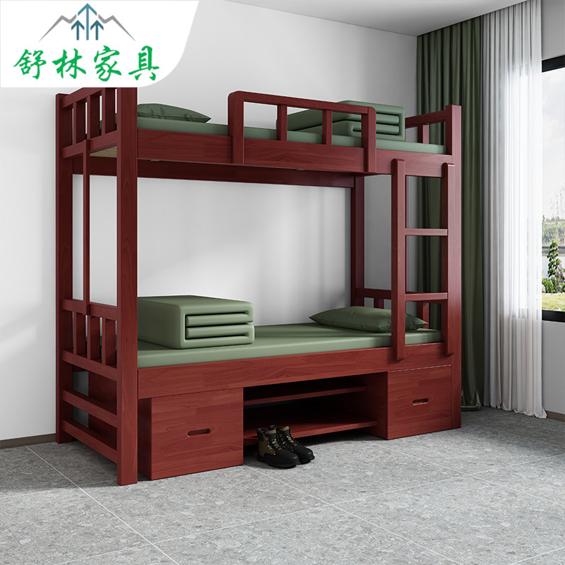 Camphouse Standard Upper and Lower Beds Solid Wood Bed Camphouse Dormitory Combination Bed Multi-Purpose Double Bed Standard Camp Equipment Engineering Camphouse Standard Upper and Lower Beds Solid Wood Bed Camphouse Dormitory Combination Bed Multi-Purpose Double Bed Standard Camp Equipment Engineering