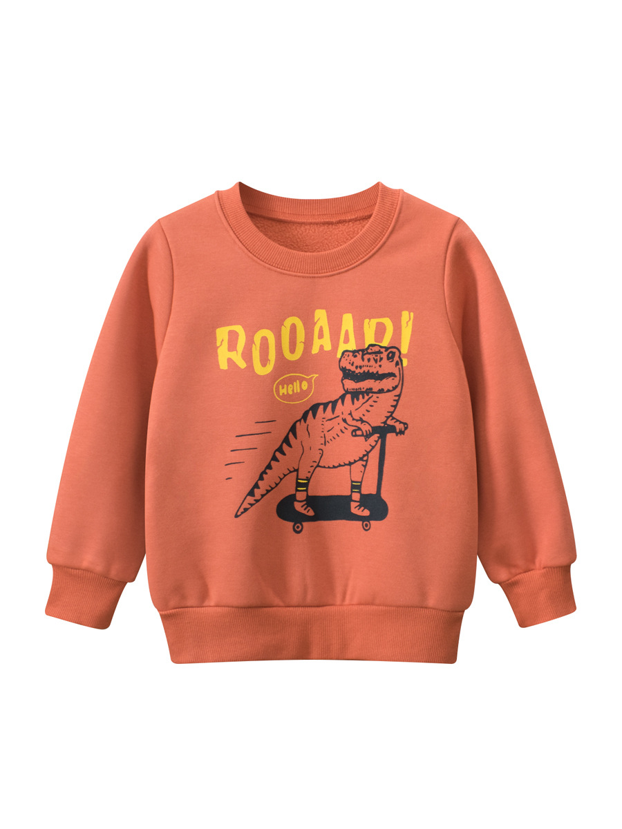27kids Ropa infantil estilo coreano otoño e invierno nueva colección 2024 sudaderas infantiles ropa para niños dinosaurio tendencia mayorista transfronteriza image 3