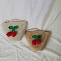 (帶拉鏈)夏季小包女ins百搭沙灘草編包少女編織單肩斜挎水桶包