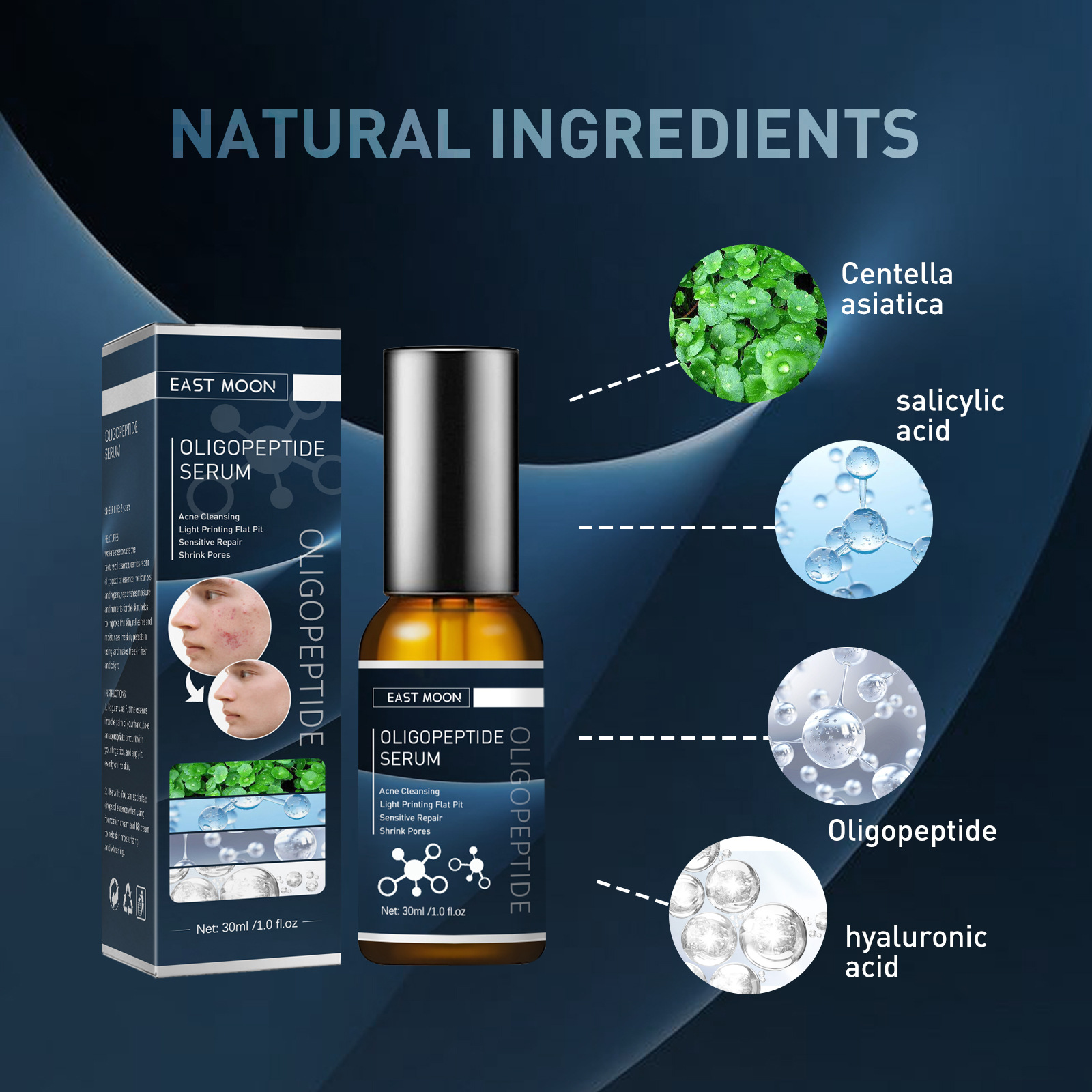 Essenza detergente per l'acne oligopeptidica da uomo: ottieni una pelle più chiara oggi stesso!_voghion.com