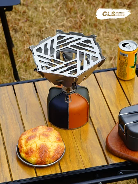 CLS outdoor stainless steel windshield foldable card three-head stove windshield card stove gas stove windshield
