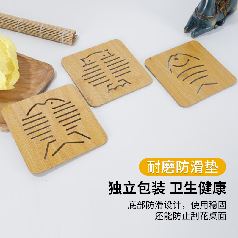 Wooden cartoon non-slip table mat