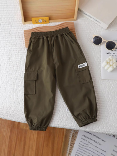 New Spring and Autumn Season Outerwear Casual Pants for Boys and Girls, 2025 Work Pants for Young Children, Loose Casual Pants for Wholesale