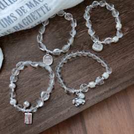 925纯银天然白水晶手链2025新款轻奢小众原创手串水晶闺蜜手饰