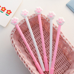 0843 Small fresh and cute cartoon pink cat paw gel pen student office black water pen signature pen stationery