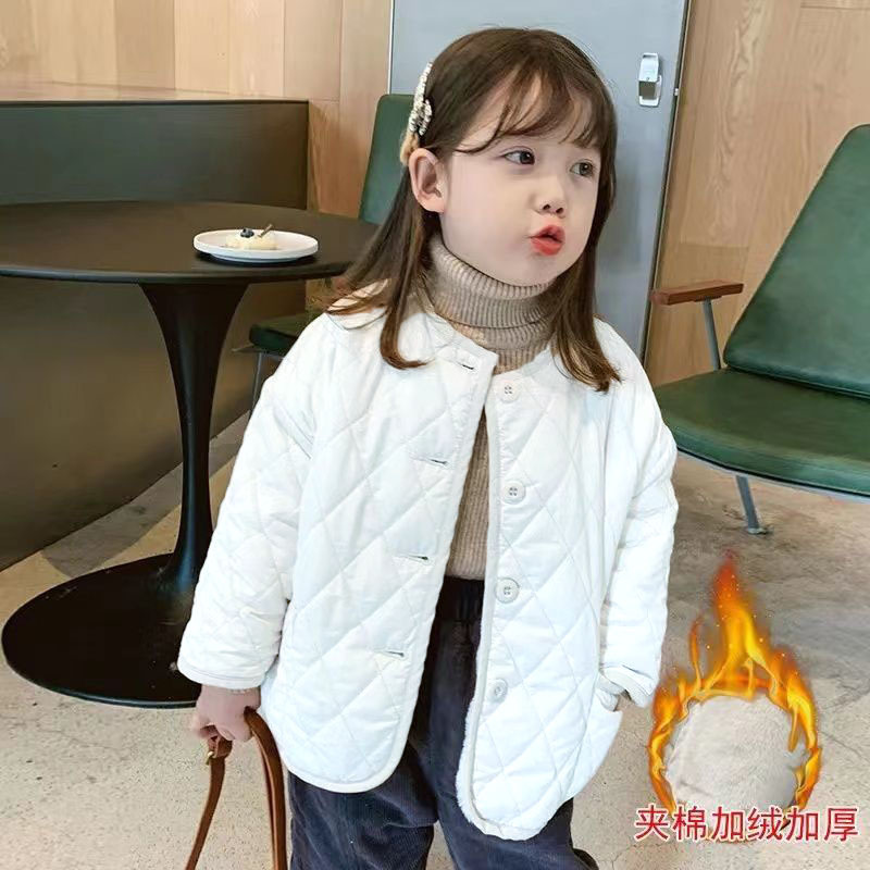 2024 New Winter Coat for Girls, Stylish and Thick Fleece Jacket with Cotton Insulation, Children's Korean Style Warm Cotton Coat, Wholesale Children's Apparel