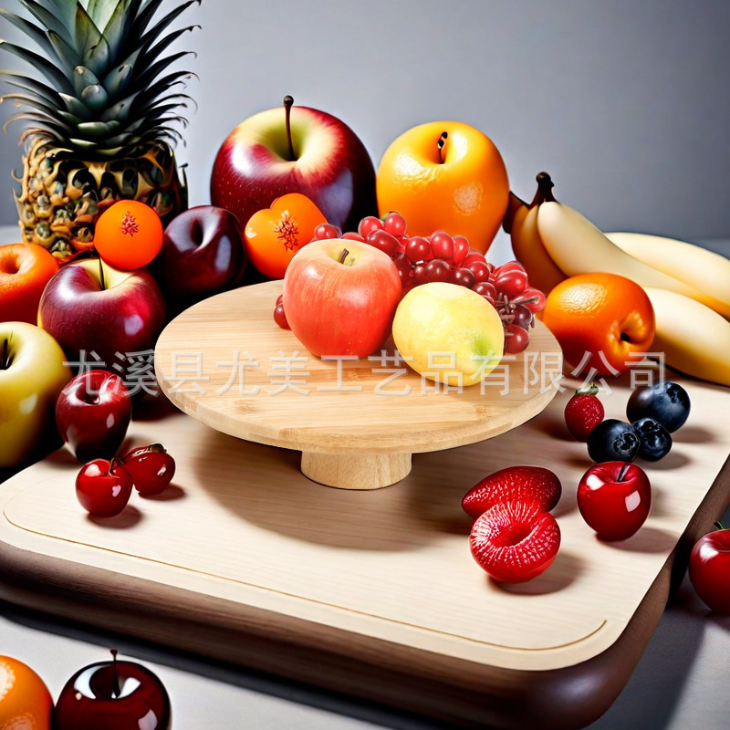 Bandeja redonda, banquete de hotel, descanso para el té, plato de frutas, mesa de té de la tarde, mesa de pasteles chinos de bambú y madera, estante de postres