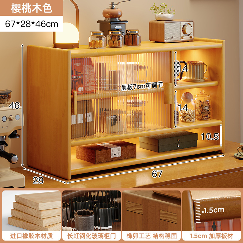 Vitrina de vidrio a prueba de polvo para mesa de comedor, gabinete de almacenamiento multifuncional para tazas de té, café y decoración