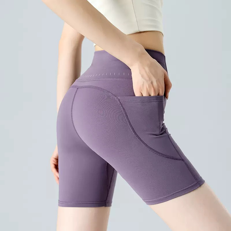 春夏瑜伽裤女骑行五分运动短裤高腰提臀打底裤紧身跑步训练健身裤
