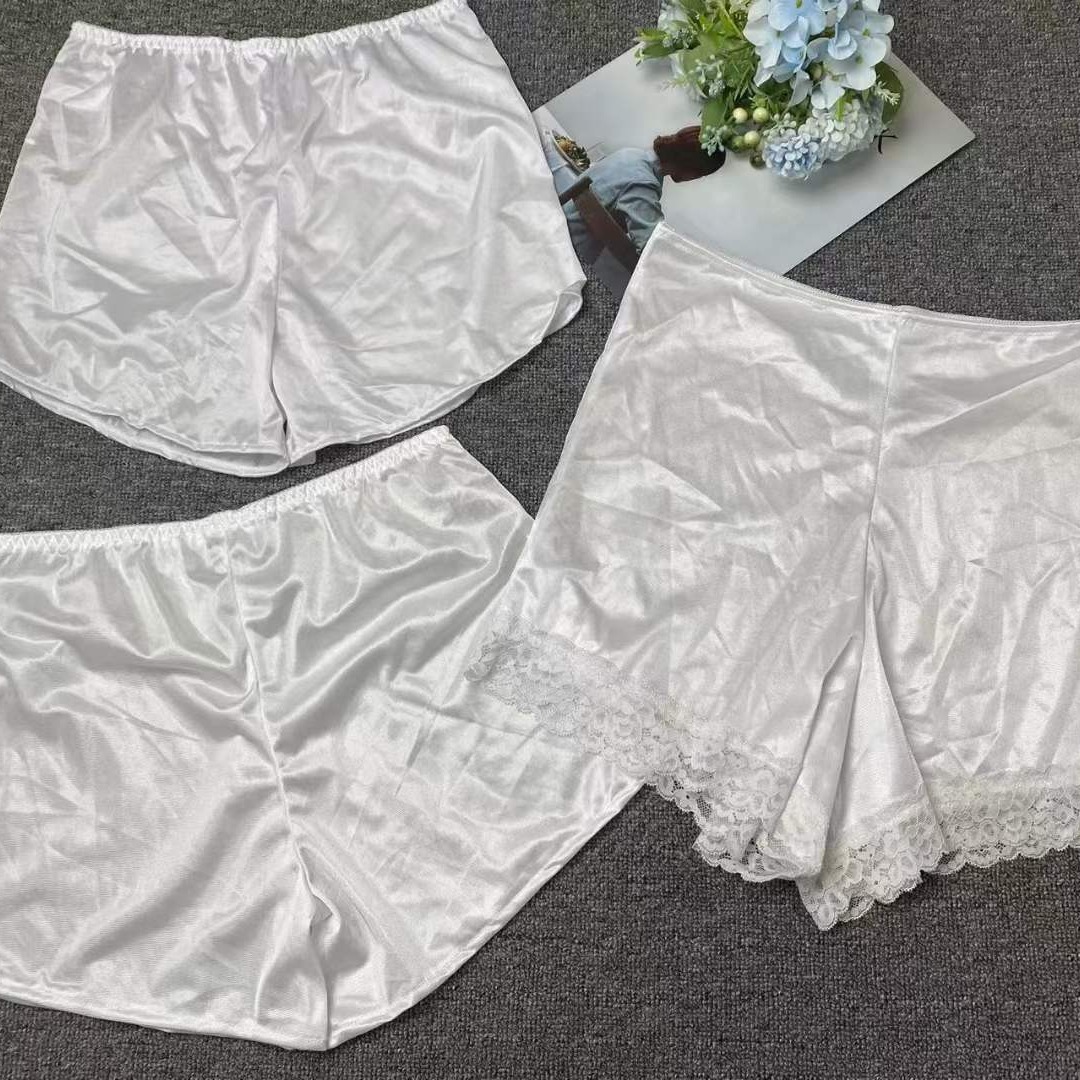 Pijama boxeador blanco mixto pantalones de seguridad anti-exposición de verano polainas delgadas pantalones de seguridad boxeador de cintura baja para mujeres