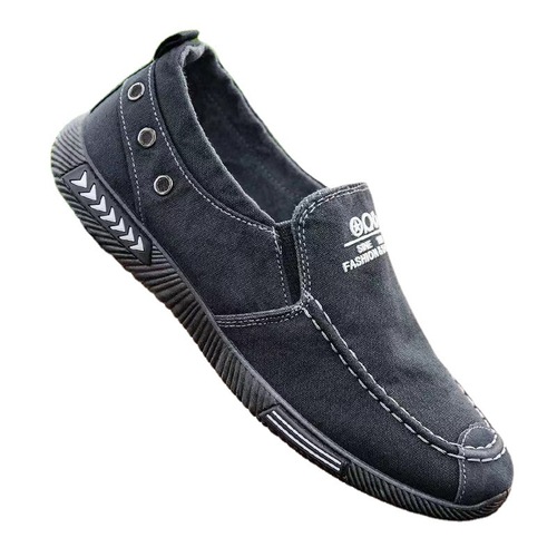 Old Beijing Cotton Shoes for Men - Spring Casual Canvas Shoes, Low-top Breathable Slip-on Loafers with Soft Sole for Work