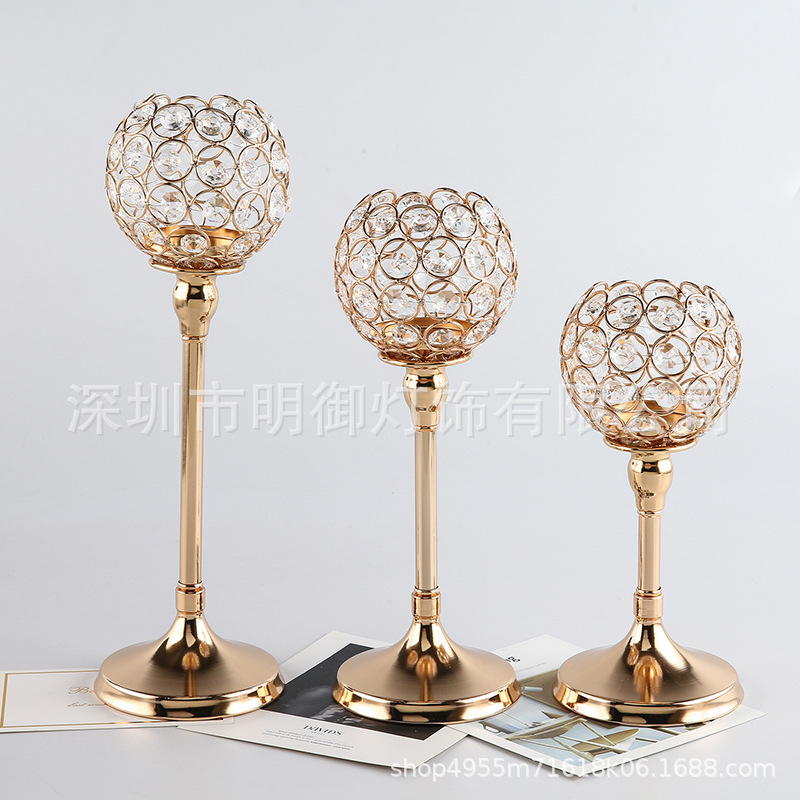 Transfronterizo Amazon estilo europeo de la boda Home Hotel de una sola cabeza accesorios de candelabro de cristal hueco artesanía adornos