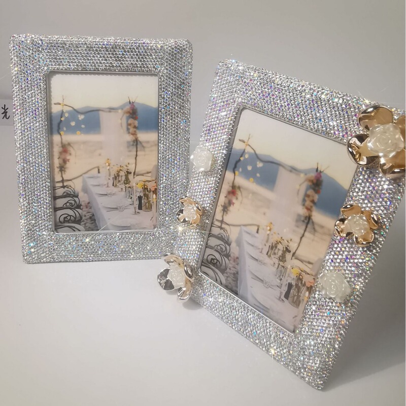 Diamond-studded flower metal Photo Frame 6 inch 7 inch 8 inch simple light luxury frame aluminum alloy photo frame home decoration Diamond-studded flower metal Photo Frame 6 inch 7 inch 8 inch simple light luxury frame aluminum alloy photo frame home decoration