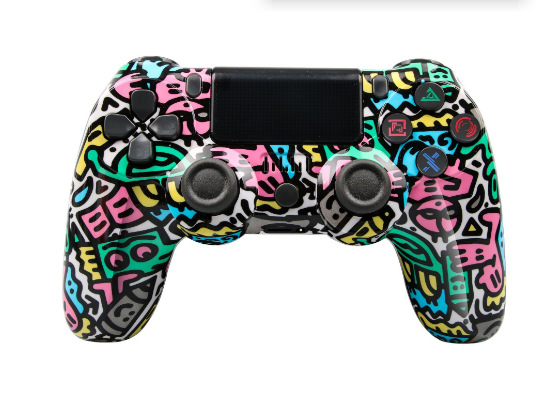 Modelo privado transfronterizo P4 consola de juegos Bluetooth maneja con giroscopio de barra de luz P4 inalámbrico Bluetooth PC control de juegos