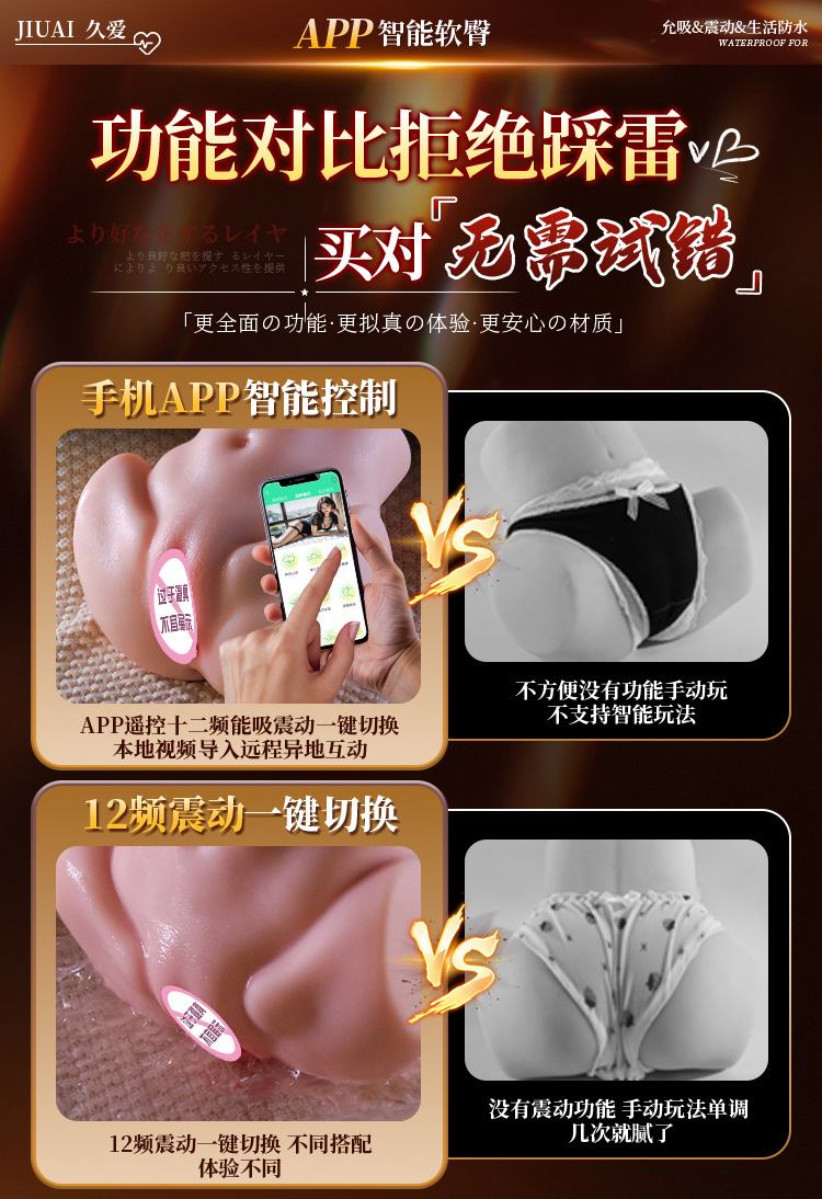 Male Masturbator with Big Butt Design, TPE Inverted Mold, Vibration Control, Flesh Tone — detail image 7