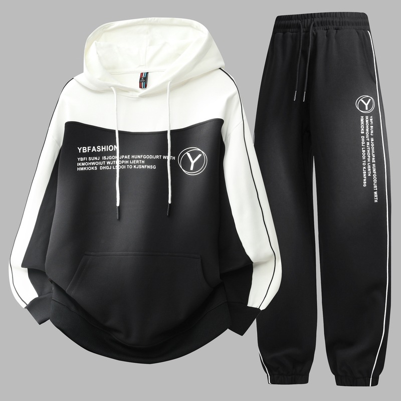2025 nuevo juego deportivo de otoño y invierno juvenil hombre casual moda chaqueta de cuello redondo chaqueta pantalones largos de dos piezas