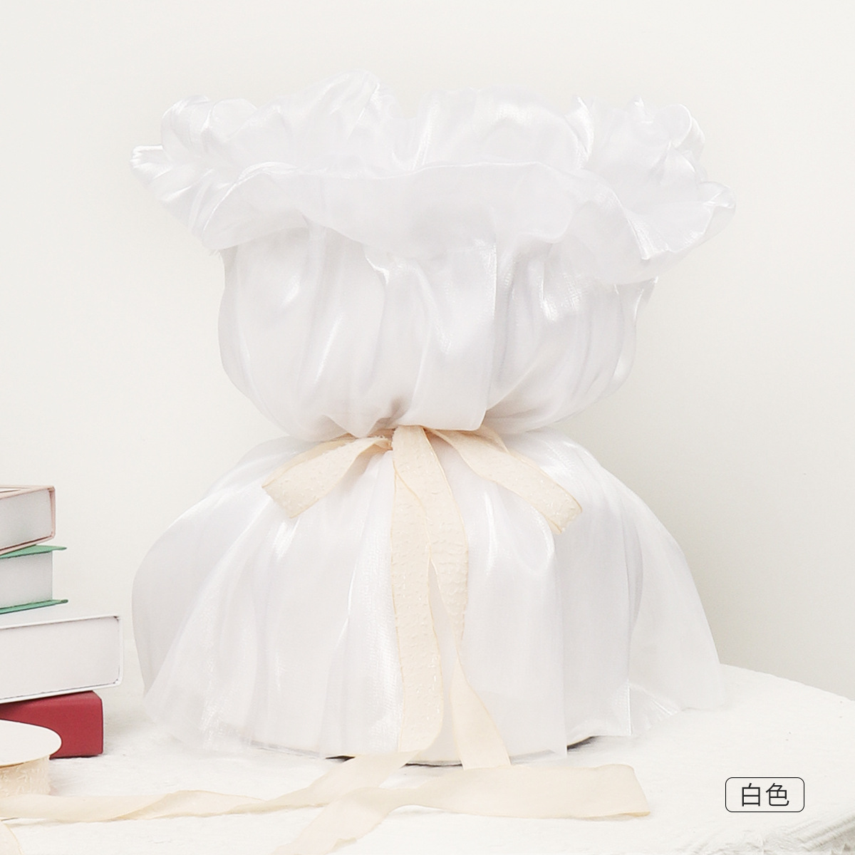 Fábrica de fiesta de flores al por mayor falda de diosa de alta densidad flor de embalaje de malla de hilo florista de color sólido paquete de malla de malla de cortina