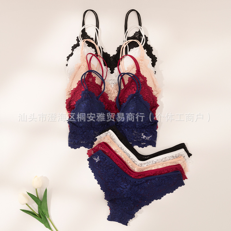 New Sexy Low-Waist Pure Lust Underwear Thong Lace Suit Women's Skin-Friendly Cotton Crotch Seamless Sexy Cross-Border Delivery