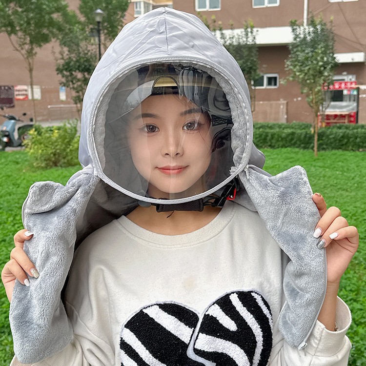 모자 여성 가을, 겨울 야외 사이클링 헬멧 따뜻한 풀오버 모자 남성용 얼굴 마스크 플러스 벨벳으로 추위와 바람으로부터 보호