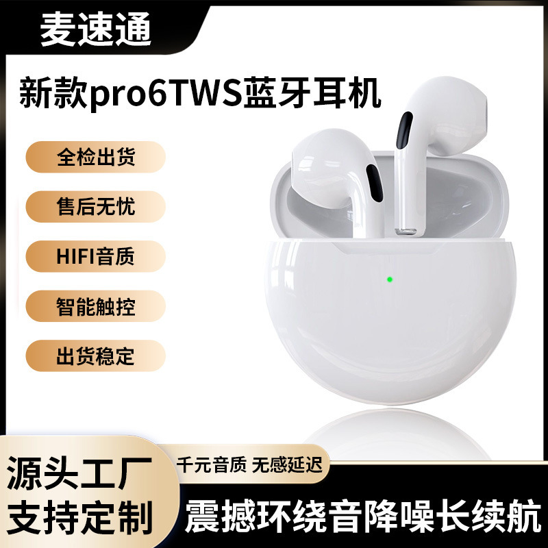 Popular Pro4 Headphones with Heavy Bass E6S In-Ear Gaming Sports Cross-Border I12 Stereo Bluetooth Headphones