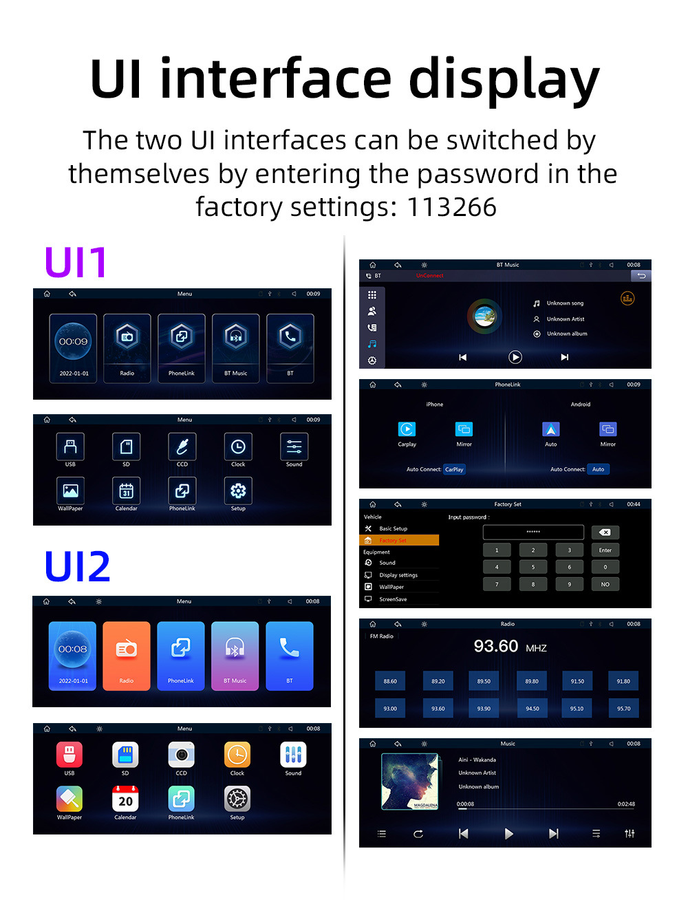 10.26-inch new smart screen central console dashcam car navigation wireless carplay portable car screen