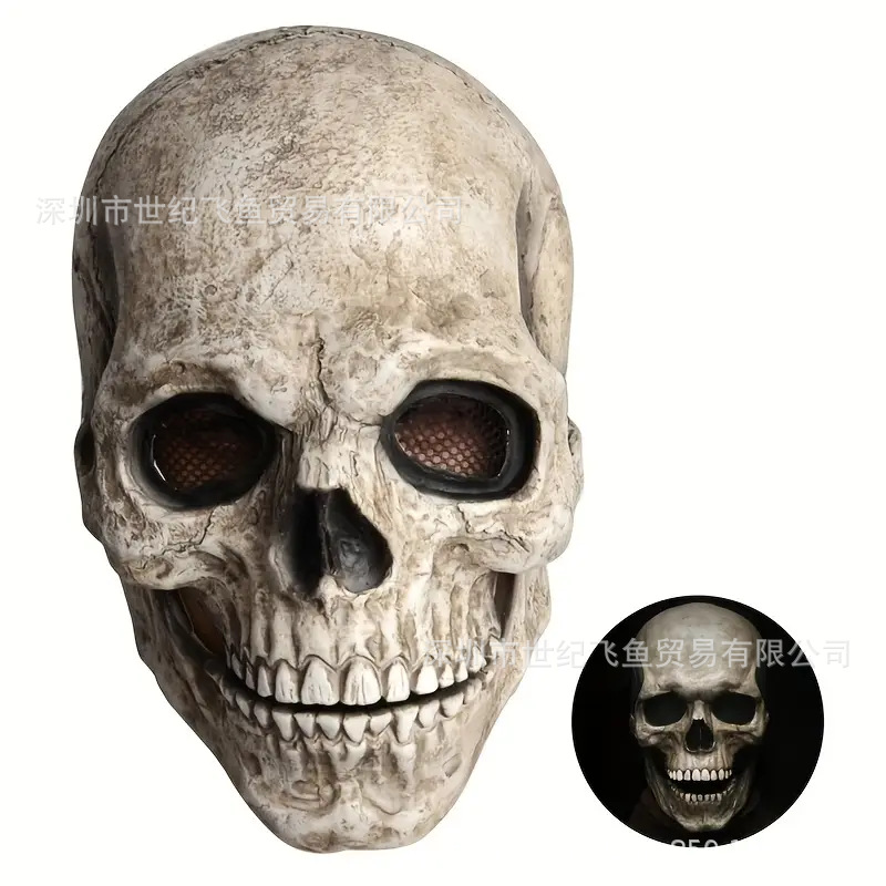 Halloween nuevo cráneo cráneo máscara de boca móvil máscara de cabeza cráneo boca móvil máscara de cráneo