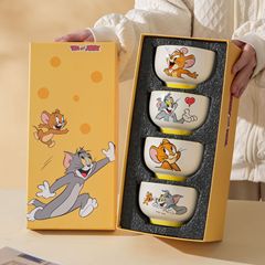 猫とネズミの正規版陶磁器の碗のプレゼントの箱の誕生日の贈り物の贈り物のセットの茶碗のお土産の陶磁器の茶碗