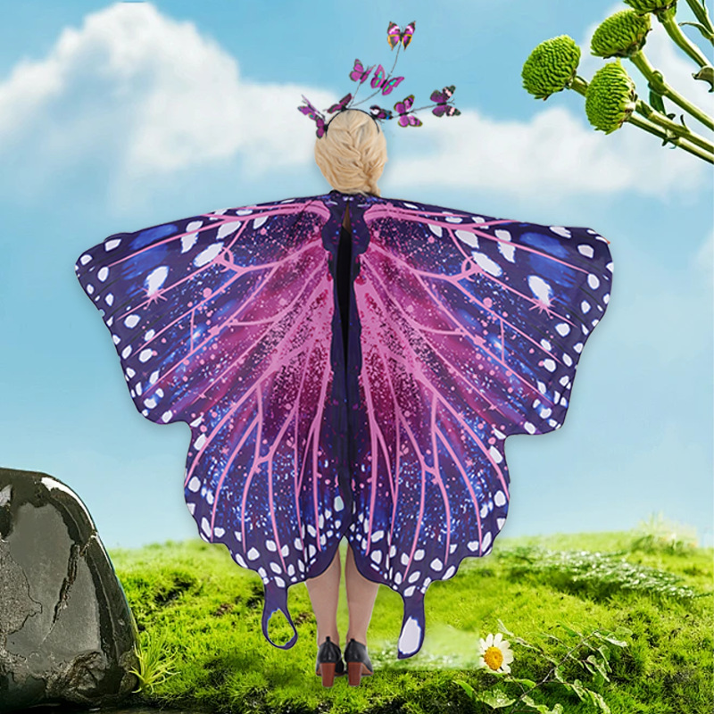 Europa y los Estados Unidos transfronterizos nuevos grandes capas de mariposa, capas, bandas de pelo, cos de Halloween, danza, decoración, espectáculo de escenario, hombros