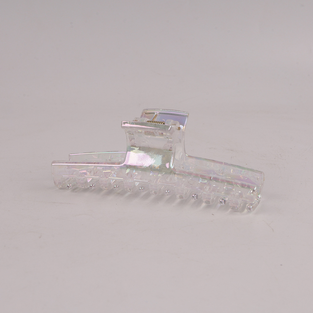 智贝SKU图_6韩国ins夏季人鱼姬镭射抓夹简约透明大号