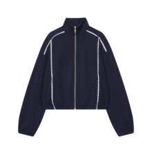 外贸2025欧美冬新款宽松立领拉链卫衣外套+休闲长裤套装女0858803