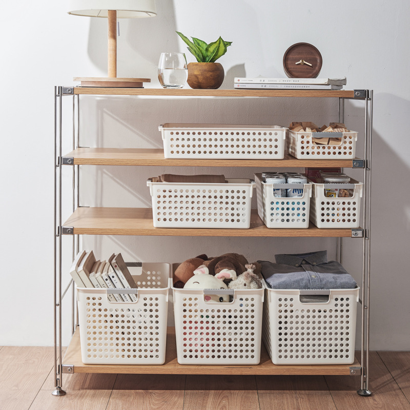 Desktop storage basket kitchen dish washing miscellaneous snacks toys clothes fruits and vegetables storage basket frame plastic storage box