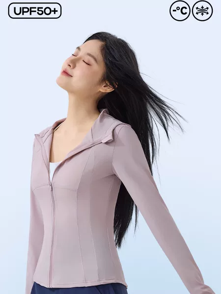 Spring and Summer New Style Solid Color Nylon Casual Slimming Hooded Top for Women, Anti-Uv, Slim Fit, Thin, Breathable Yoga Wear