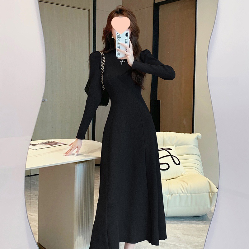 白色针织毛衣连衣裙女秋春夏2025新款感配大衣内搭打底长裙子|undefined