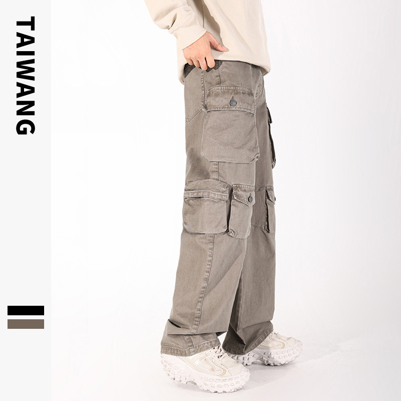 Îmbrăcăminte bărbătească, îmbrăcăminte bărbătească, pantaloni casual la modă, pentru bărbați, toamna și iarna, gata de purtat, pantaloni lejeri cu mai multe buzunare, pantaloni de șters bărbați_voghion.com