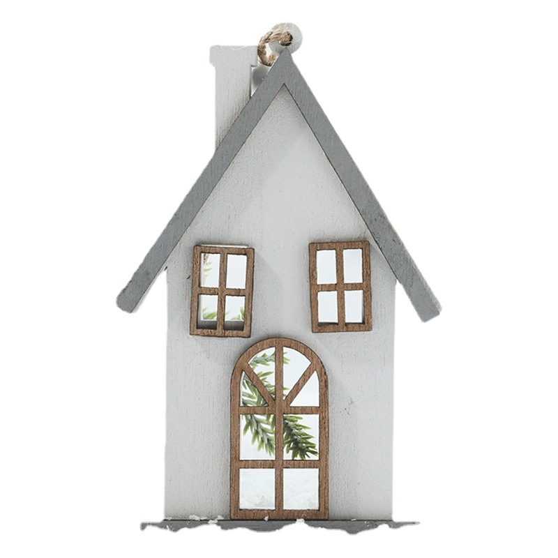 Navidad nuevo árbol de Navidad pequeño de madera creativa pequeño colgante adornos colgantes decoraciones de Navidad regalo