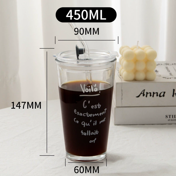 White Voila 450ml (with lid and straw)