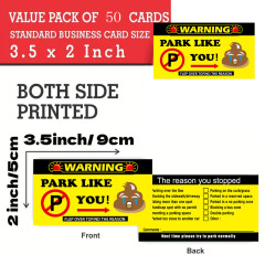 50張/包 寫着糟糕的停車卡,非法停車原因,沒有許可區警告通知