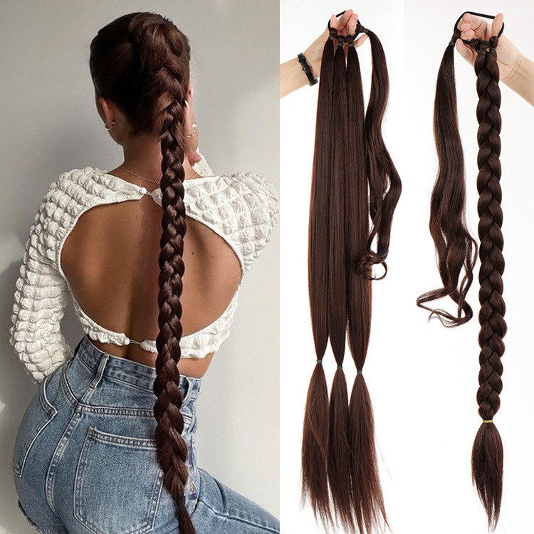 Wig Ponytail Female Winding Hair Extension Ponytail Synthetic Wig Braid Boxing Ponytail Spot Foreign Trade New Product Wig Ponytail Female Winding Hair Extension Ponytail Synthetic Wig Braid Boxing Ponytail Spot Foreign Trade New Product