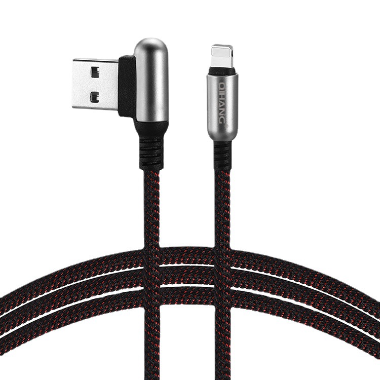 QIHANG 金属转接头3A快充数据线尼龙编织马卡龙 可印图 现货厂家