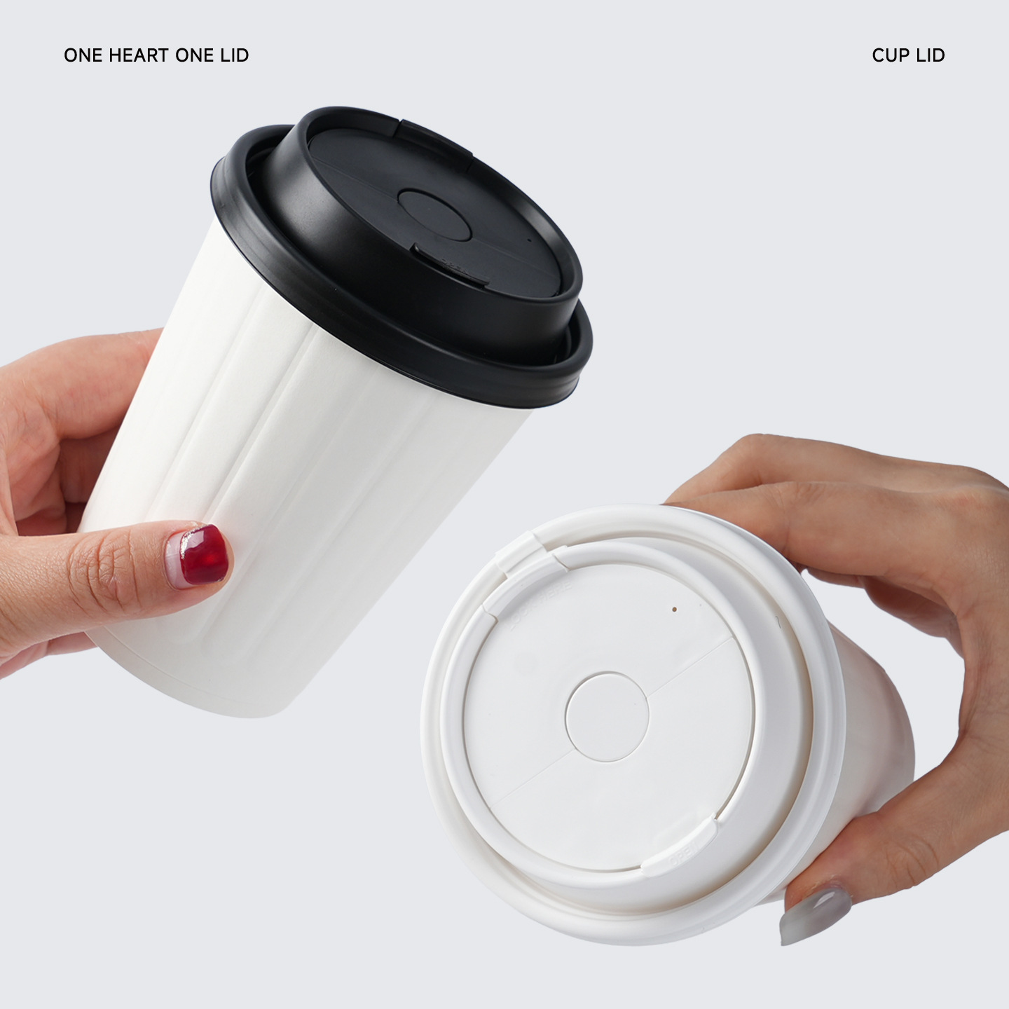 80-caliber disposable concentric integrated cup lid, one-piece coffee and hot drink PP injection molded milk tea lid, leak-proof paper cup lid