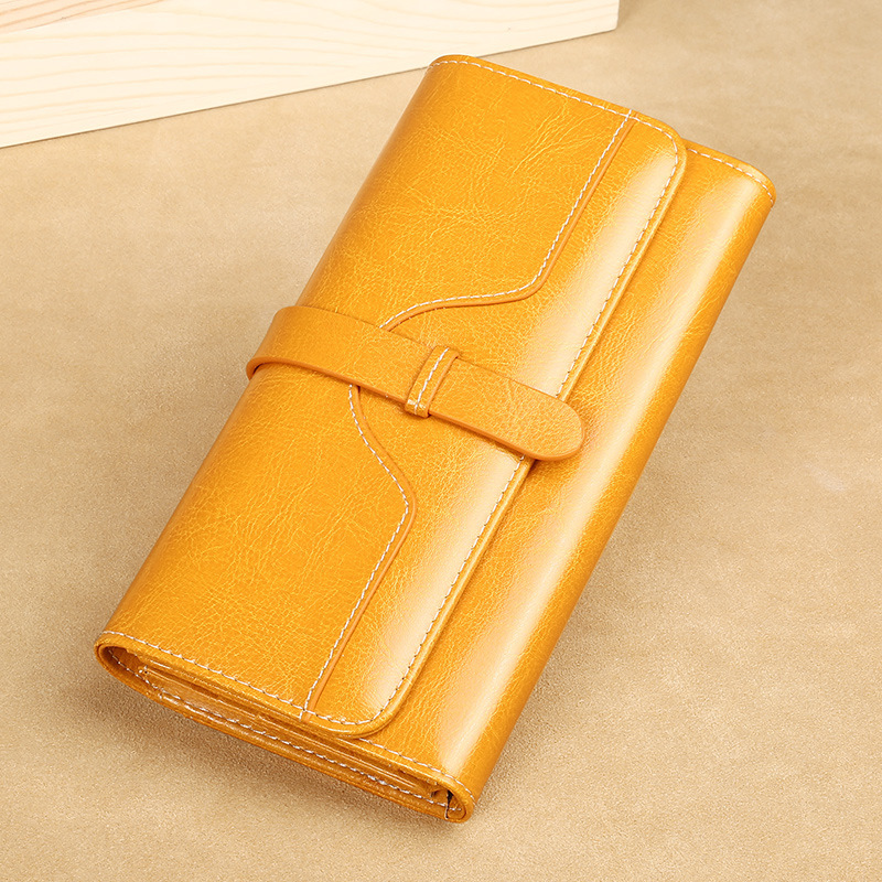 Cartera Larga Wallet Cartera de cuero de moda Monedero Moneda Comercio exterior Explosiva Bolsa de suerte