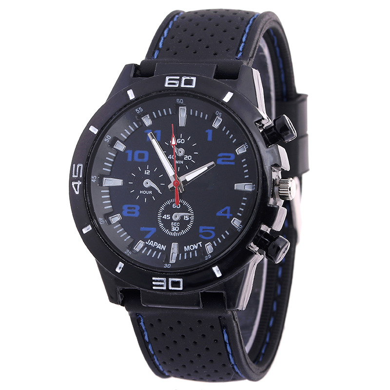 Men's Fashion Three Eyes Sports Hot selling Large dial Silicone Watch_voghion.com