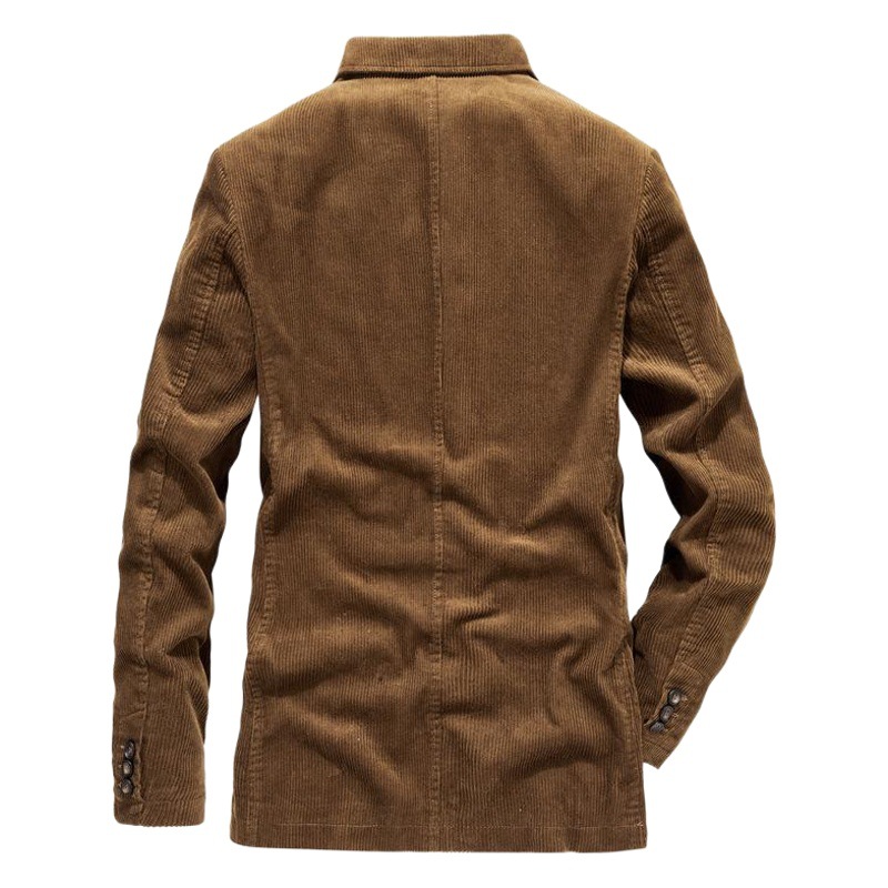 58179 Spring and Autumn 2019 New Corduroy Suit Retro Casual Flat Brett Jacket Men's Solid Color Suit