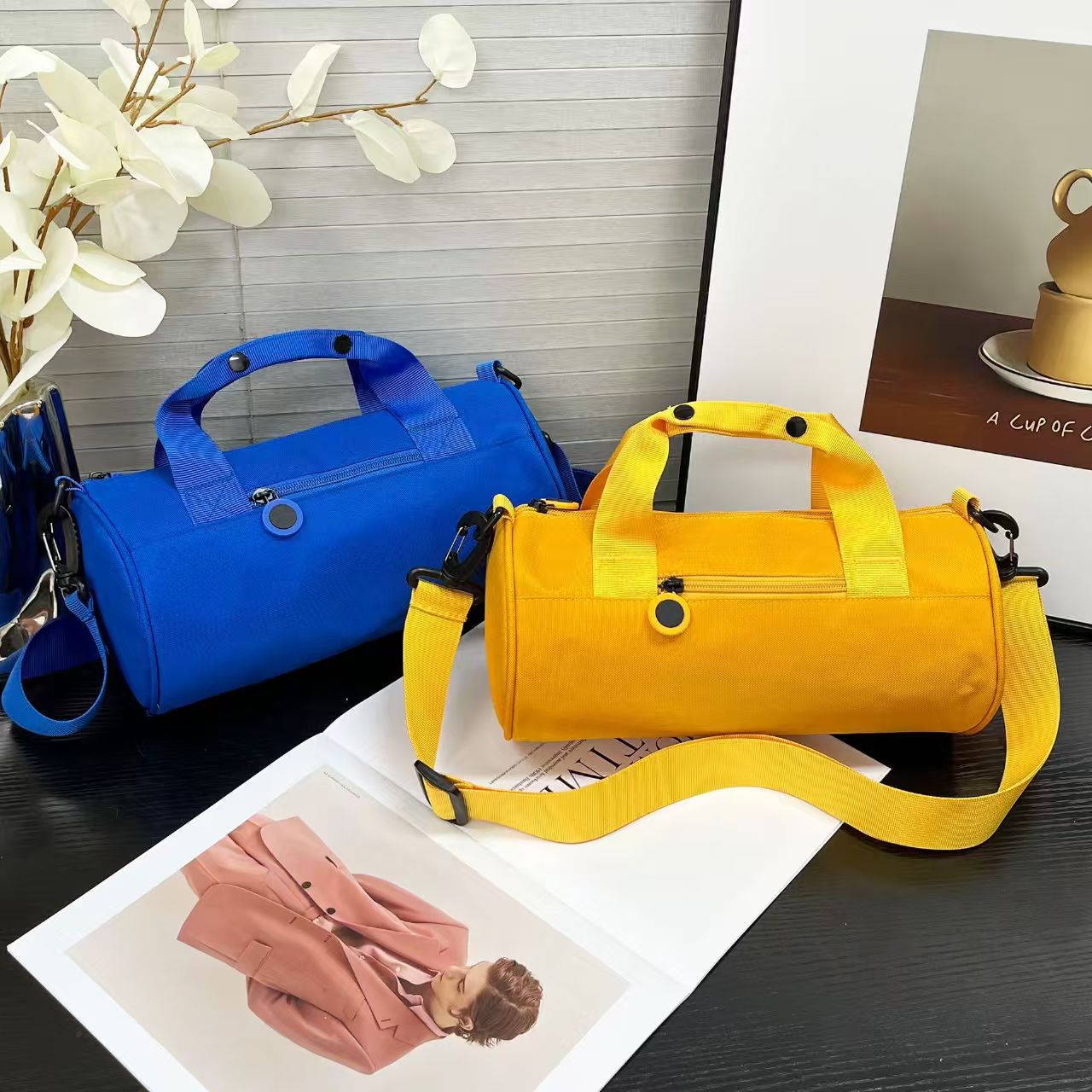 Niños transfronterizos más LOGO Primavera entre padres e hijos Danza Fitness Natación Yoga Bolsa de viaje Bolsa de deporte portátil ligera Impresión