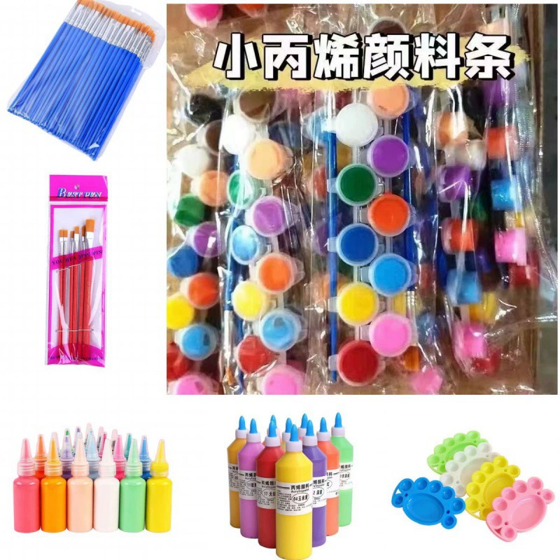 Игрушка, кукла из гипса, кисть для пигмента, гуашь, акрил