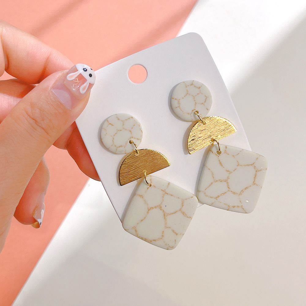 1 Pair Basic Geometric Soft Clay Drop Earrings display picture 5