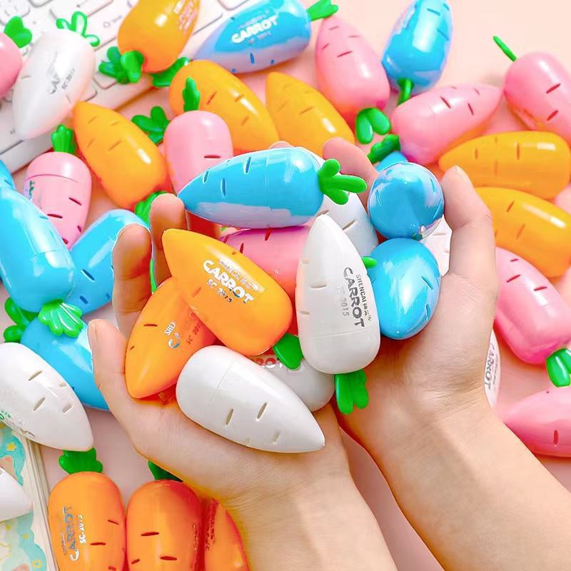 Regalos de papelería para estudiantes de escuela primaria, regalos escolares, premios, sacapuntas para niños, sacapuntas, sacapuntas de zanahoria bonito