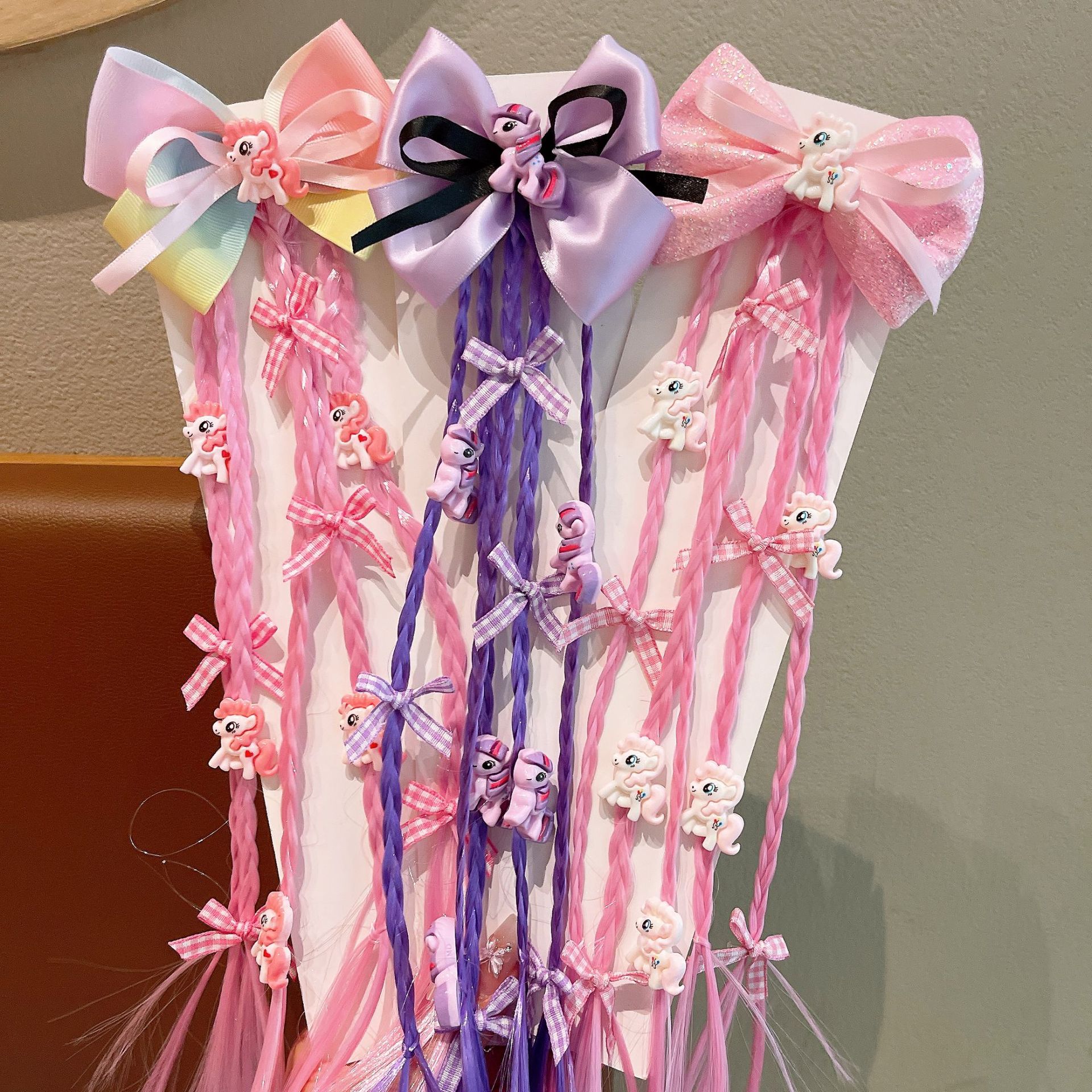 Nuevo niño peluca de cabello de cabello trenzado anillo de cabello chicas lindas paoli trenzado cabello de cola de caballo alta ropa china adornamiento de cabello